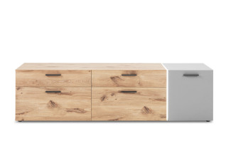 Lowboard LIV´IN BAVENO in hellgrau, Nox Oak Nachbildung