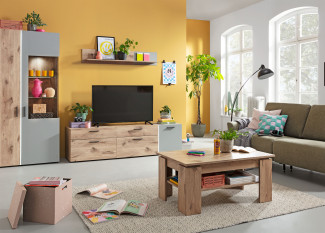 Wandboard LIV´IN BAVENO in hellgrau, Nox Oak Nachbildung