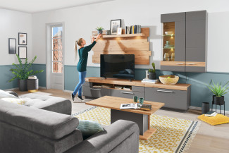 Couchtisch LIV´IN LUCERA in Basalt matt, Artisan Eiche Nachbildung