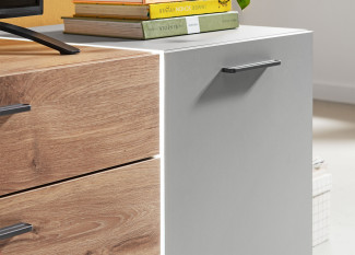 Lowboard LIV´IN BAVENO in hellgrau, Nox Oak Nachbildung